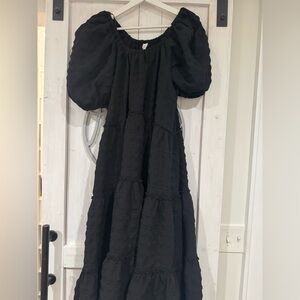 Zara Black Puff Sleeve Dress